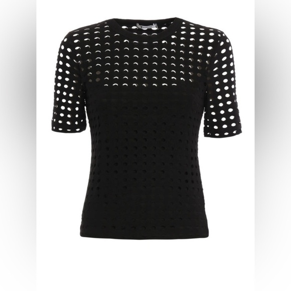 NWT T by Alexander Wang Black Cut-out Jersey T-shirt Sz M - Picture 1 of 8
